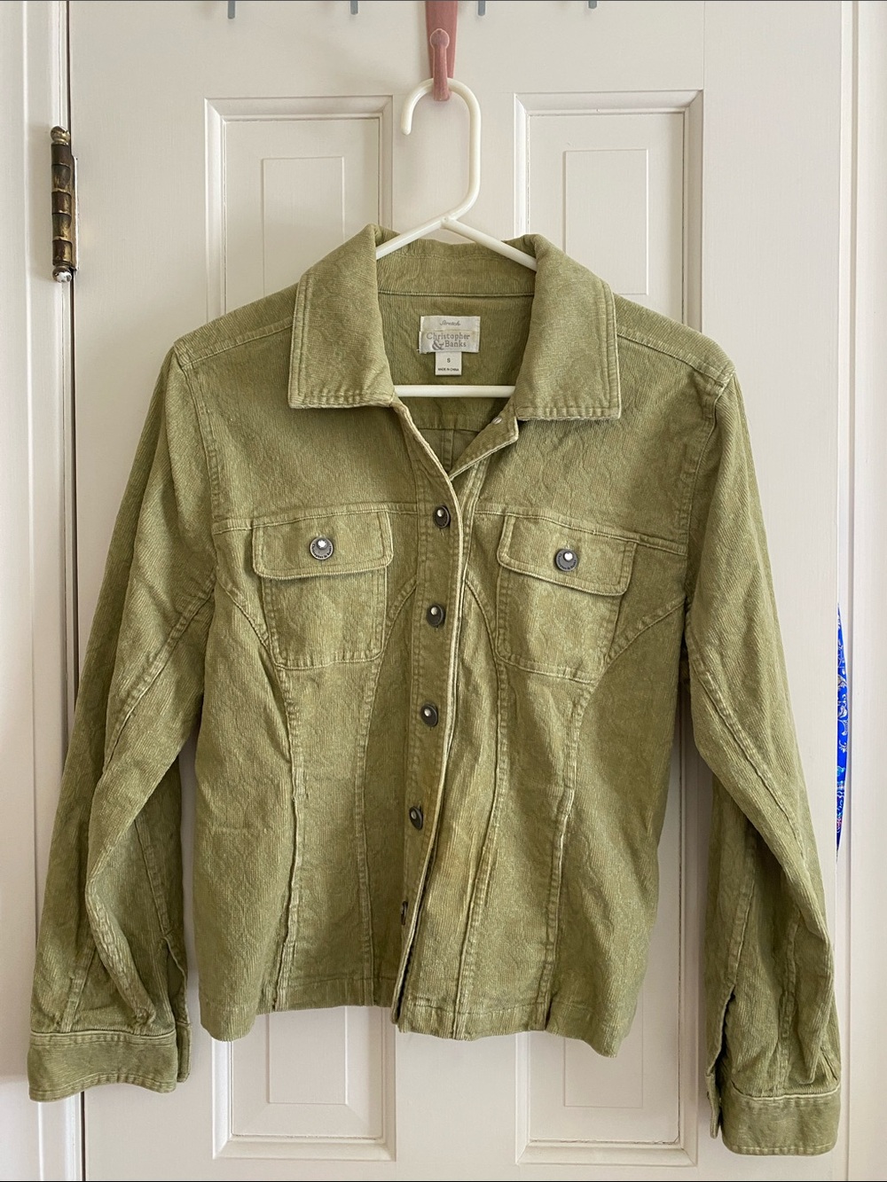 Vintage 90’s Christopher & Banks Olive Corduroy Button-Front Jacket